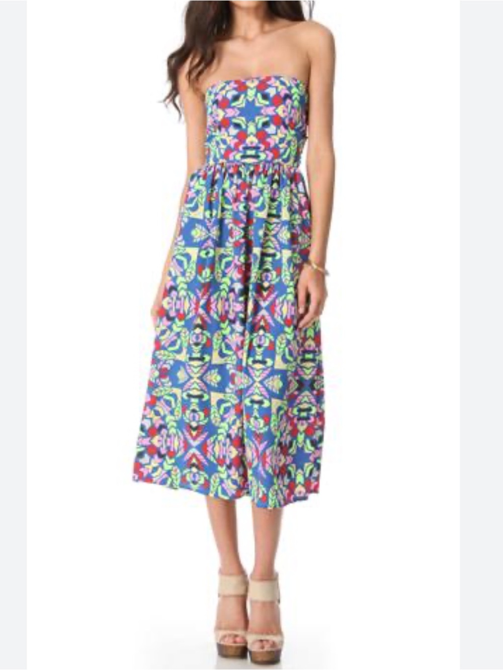 Mara Hoffman strapless Geometric midi dress size 2